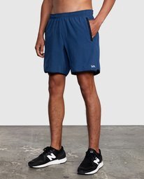 5 Yogger Stretch Elastic Waist Shorts 17" Blue V201TRYS RVCA