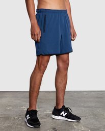 7 Yogger Stretch Elastic Waist Shorts 17" Blue V201TRYS RVCA