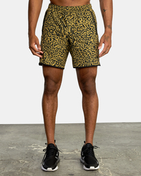 2 Yogger Stretch Elastic Waist Shorts 17" Green V201TRYS RVCA
