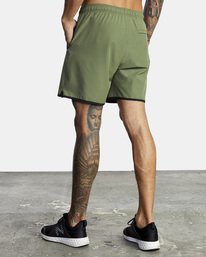 6 Yogger Stretch Elastic Waist Shorts 17" Green V201TRYS RVCA