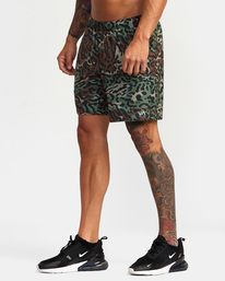 4 Yogger Stretch Elastic Waist Shorts 17" Green V201TRYS RVCA