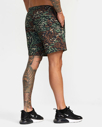 5 Yogger Stretch Elastic Waist Shorts 17" Green V201TRYS RVCA