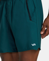 2 Yogger Stretch Elastic Waist Shorts 17" Green V201TRYS RVCA