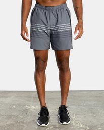 2 Yogger Stretch Elastic Waist Shorts 17" Black V201TRYS RVCA