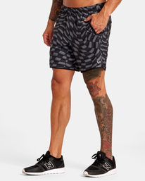 4 Yogger Stretch Elastic Waist Shorts 17" Black V201TRYS RVCA