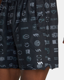 2 Yogger Stretch Elastic Waist Shorts 17" Black V201TRYS RVCA