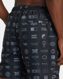 7 Yogger Stretch Elastic Waist Shorts 17" Black V201TRYS RVCA