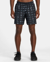 0 Yogger Stretch Elastic Waist Shorts 17" Black V201TRYS RVCA