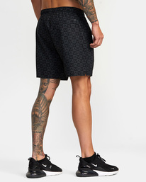 5 Yogger Stretch Elastic Waist Shorts 17" Black V201TRYS RVCA