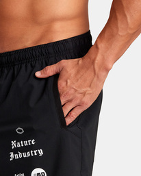12 Yogger Stretch Elastic Waist Shorts 17" Black V201TRYS RVCA