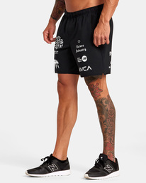 5 Yogger Stretch Elastic Waist Shorts 17" Black V201TRYS RVCA