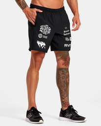 7 Yogger Stretch Elastic Waist Shorts 17" Black V201TRYS RVCA