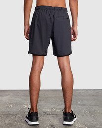 3 Yogger Stretch Elastic Waist Shorts 17" Black V201TRYS RVCA