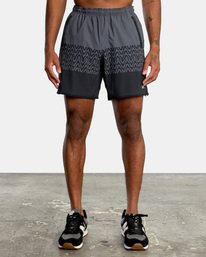 2 Yogger Stretch Elastic Waist Shorts 17" Black V201TRYS RVCA