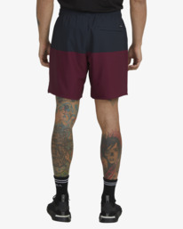 1 Yogger Stretch Elastic Waist Shorts 17" Red V201TRYS RVCA