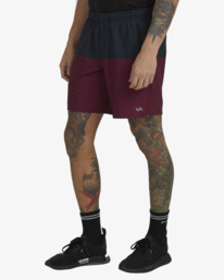 3 Yogger Stretch Elastic Waist Shorts 17" Red V201TRYS RVCA