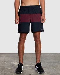 2 Yogger Stretch Elastic Waist Shorts 17" Red V201TRYS RVCA