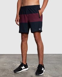 5 Yogger Stretch Elastic Waist Shorts 17" Red V201TRYS RVCA