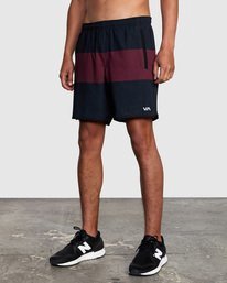 6 Yogger Stretch Elastic Waist Shorts 17" Red V201TRYS RVCA