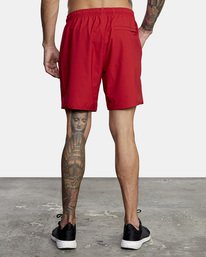 3 Yogger Stretch Elastic Waist Shorts 17" Red V201TRYS RVCA