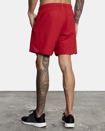 5 Yogger Stretch Elastic Waist Shorts 17" Red V201TRYS RVCA