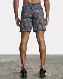 2 Yogger Stretch Elastic Waist Shorts 17" Grey V201TRYS RVCA