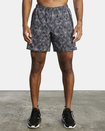 1 Yogger Stretch Elastic Waist Shorts 17" Grey V201TRYS RVCA