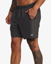 5 YOGGER STRETCH ATHLETIC SHORTS 17" Grey V201TRYS RVCA