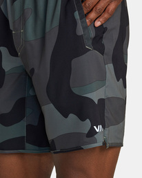 2 Yogger Stretch Elastic Waist Shorts 17" Grey V201TRYS RVCA