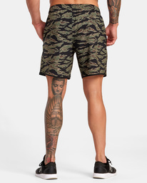 2 Yogger Stretch Elastic Waist Shorts 17" Beige V201TRYS RVCA