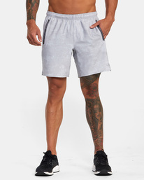 2 Yogger Stretch Elastic Waist Shorts 17" White V201TRYS RVCA