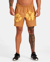 0 Yogger Stretch Elastic Waist Shorts 17" Yellow V201TRYS RVCA