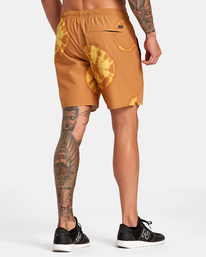 4 Yogger Stretch Elastic Waist Shorts 17" Yellow V201TRYS RVCA