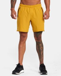 1 Yogger Stretch Elastic Waist Shorts 17" Yellow V201TRYS RVCA