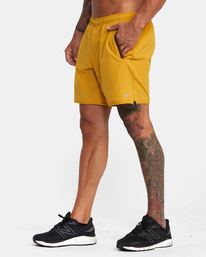 4 Yogger Stretch Elastic Waist Shorts 17" Yellow V201TRYS RVCA