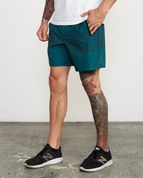 3 YOGGER STRETCH ATHLETIC SHORTS 17" Blue V201TRYS RVCA