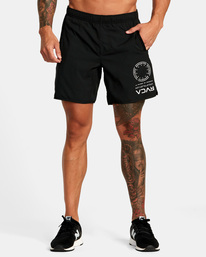 2 Yogger IV Elastic Waist Shorts 17" Black V2091YGR RVCA