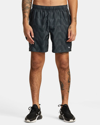 1 Yogger IV Elastic Waist Shorts 17" Black V2091YGR RVCA
