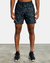 1 Yogger IV Elastic Waist Shorts 17" Black V2091YGR RVCA