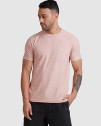 1 Texture Stripe - T-Shirt for Men Gray W1KTRDRVP1 RVCA