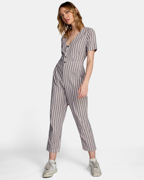 3 Range - Kurzärmliger Jumpsuit für Frauen Grau W3ONRDRVP1 RVCA