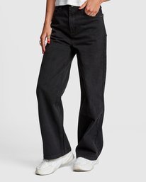 3 Coco - Jean évasé pour Femme Noir W3PNRBRVP1 RVCA