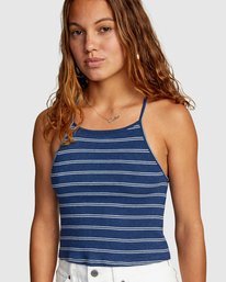 2 Hat Trick - Rib Knit Vest Top for Women Black W3TPRERVP1 RVCA