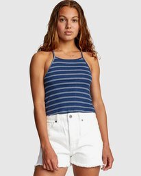 0 Hat Trick - Rib Knit Vest Top for Women Black W3TPRERVP1 RVCA