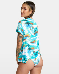 rvca, Recess 3 Crewneck Tee, BLUE CREST (bcr) RECESS 3 TEE W9082RR3