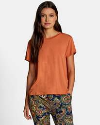 rvca, Recess 3 Crewneck Tee, COCOA (cca) RECESS 3 TEE W9082RR3