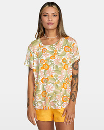 rvca, Recess 3 Crewneck Tee, MARIGOLD (mgd) RECESS 3 TEE W9082RR3