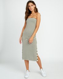 1 Raincheck Strapless Midi Dress Green WD12URRA RVCA