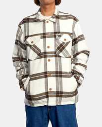 1 Flight Risk 2022 - Camiseta de franela para Hombre Blanco Z1SHRNRVF1 RVCA
