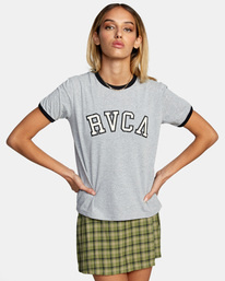 1 University - T-Shirt for Women Grey Z3SSSHRVF1 RVCA